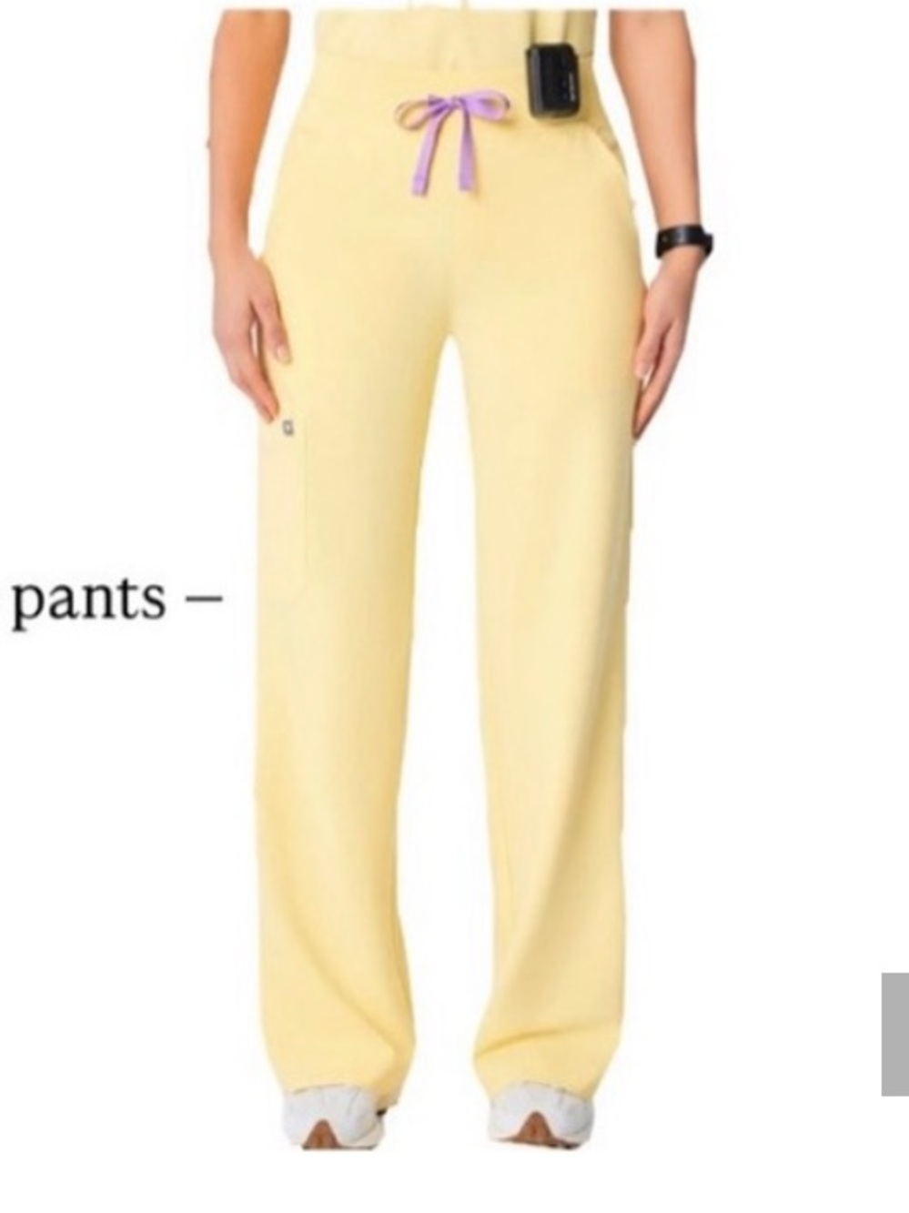 Figs Wide-Leg Scrub Pants in Butter Yellow